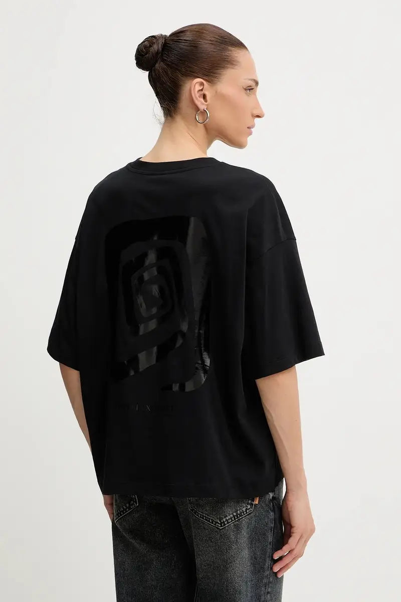 Armani Exchange T-shirt Donna Nero 3777714 miniatura 3
