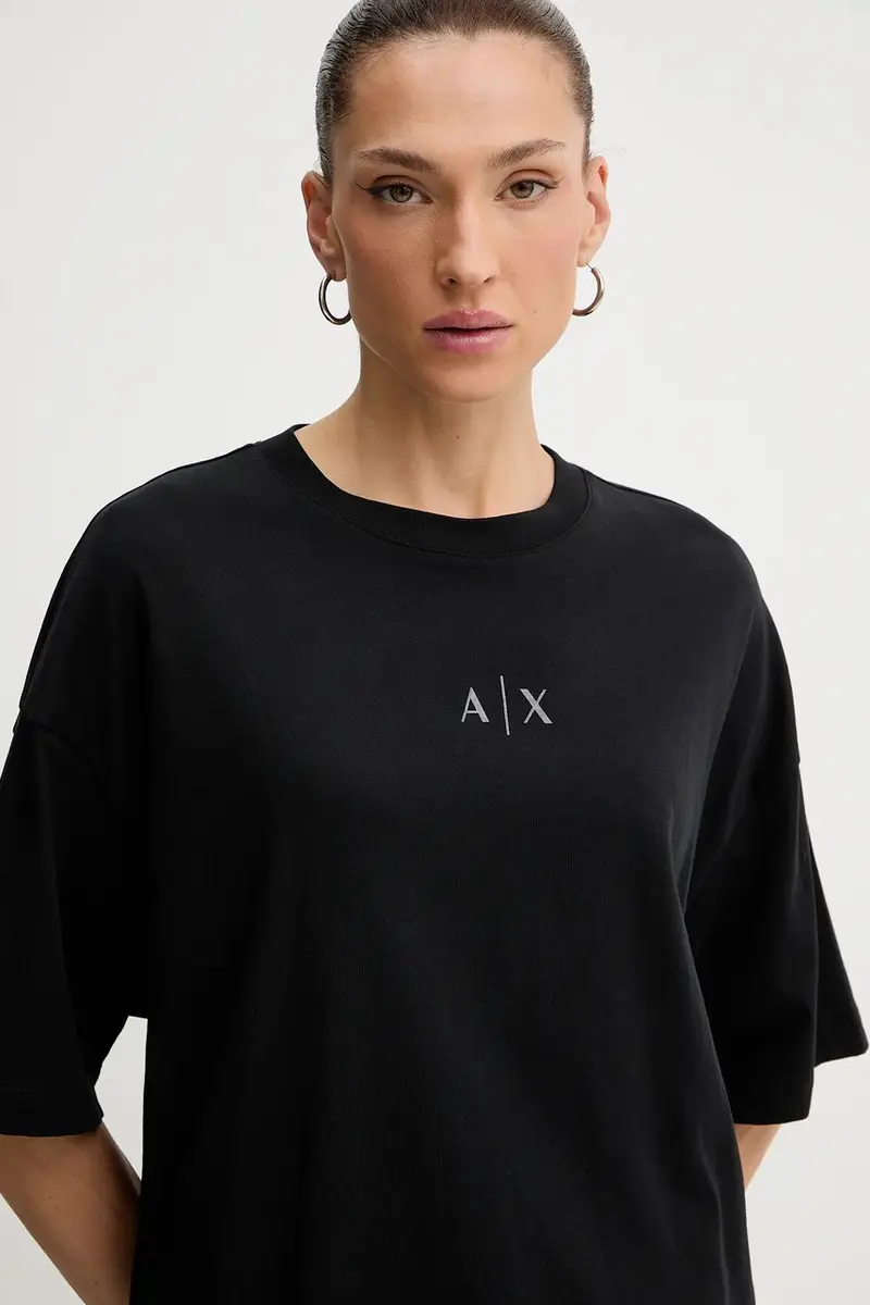 Armani Exchange T-shirt Donna Nero 3777714 miniatura 4