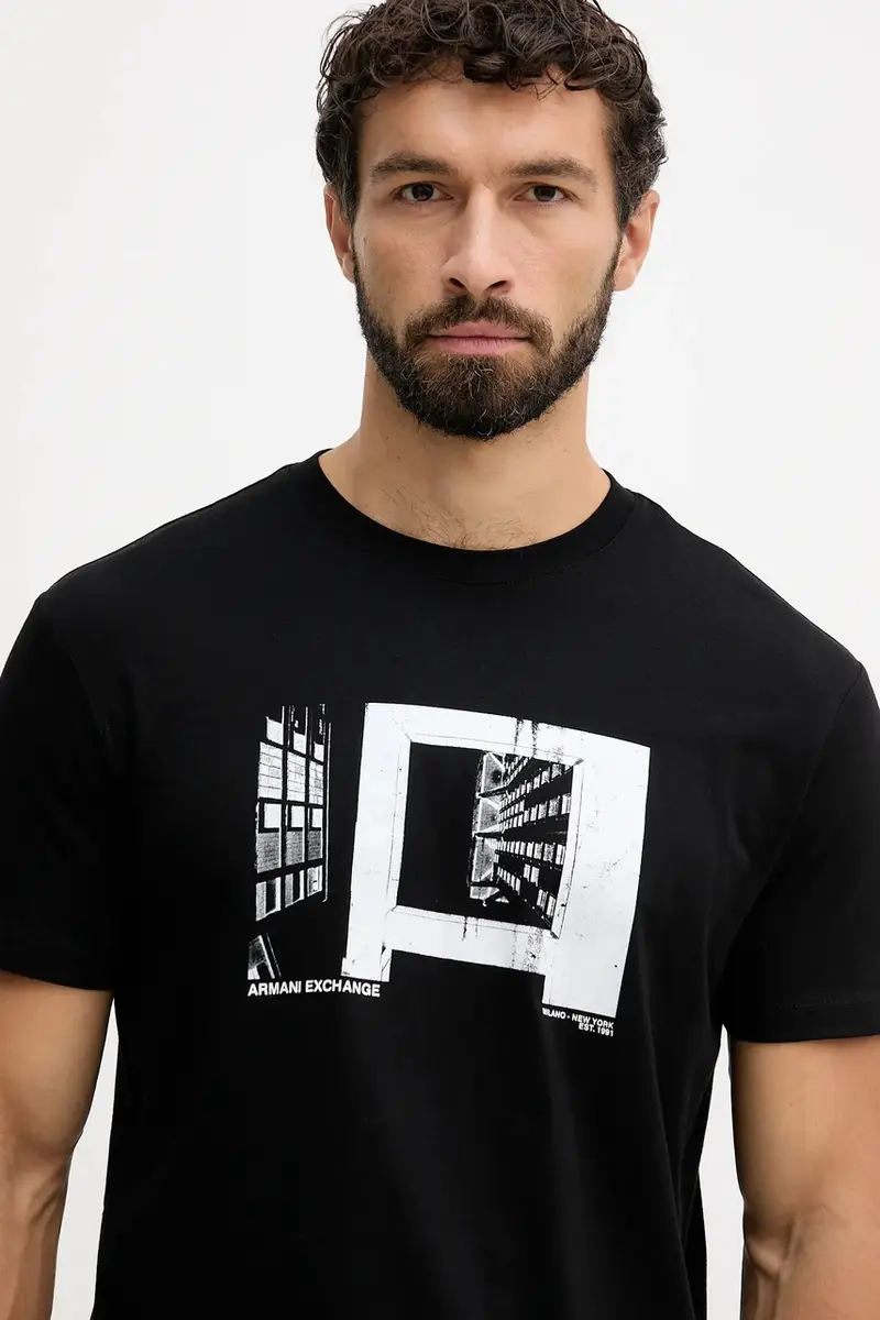 Armani Exchange T-shirt Uomo Nero 3648127 miniatura 4