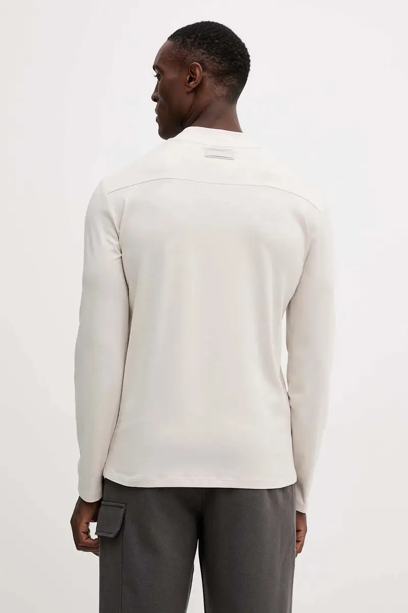 top a maniche lunghe in cotone colore beige XM001427 AF10362 miniatura 3