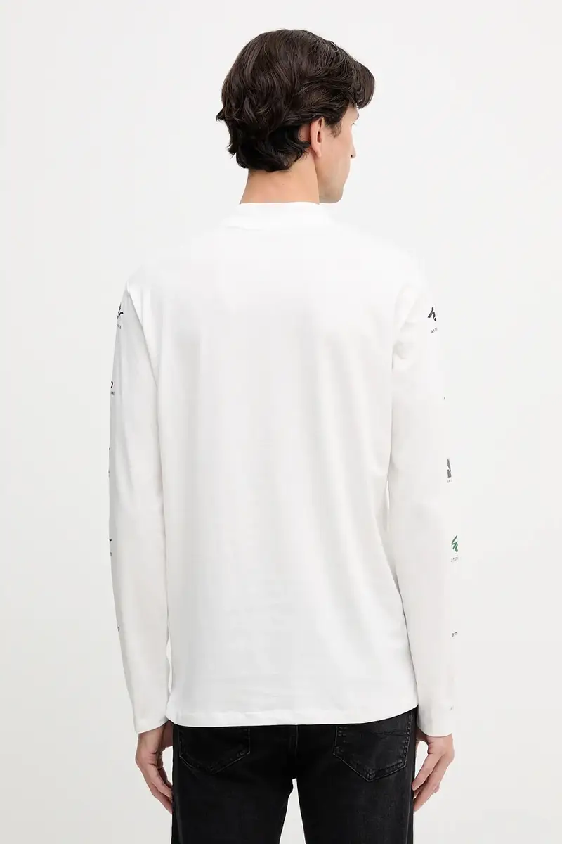 top a maniche lunghe in cotone colore bianco XM001434 AF10362 miniatura 3