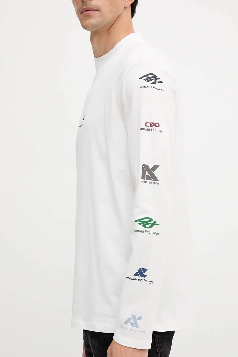 top a maniche lunghe in cotone colore bianco XM001434 AF10362 miniatura 5