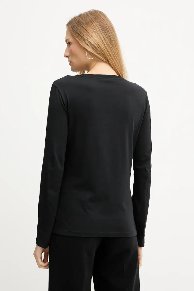 top a maniche lunghe in cotone colore nero XW001350 AF17172 miniatura 3