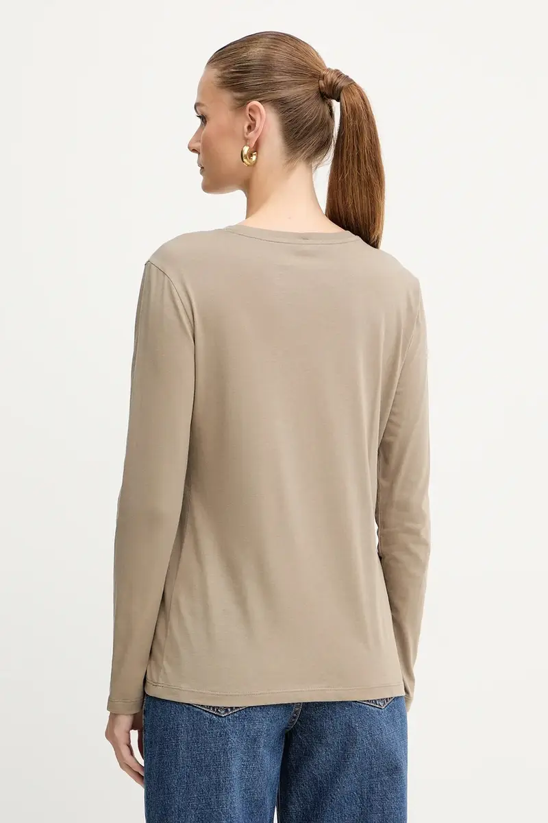 top a maniche lunghe in cotone colore verde XW001350 AF17172 miniatura 3