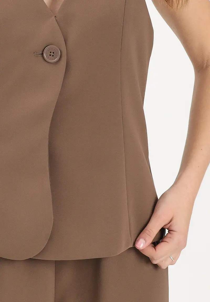 Tuta elegante marrone da donna miniatura 3