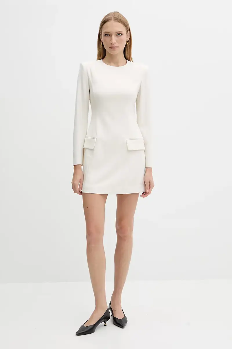 vestito con aggiunta di lana colore beige XW000661 AF16142 miniatura 2