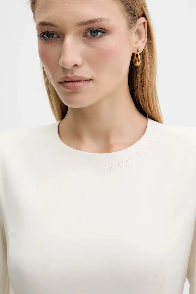 vestito con aggiunta di lana colore beige XW000661 AF16142 miniatura 4