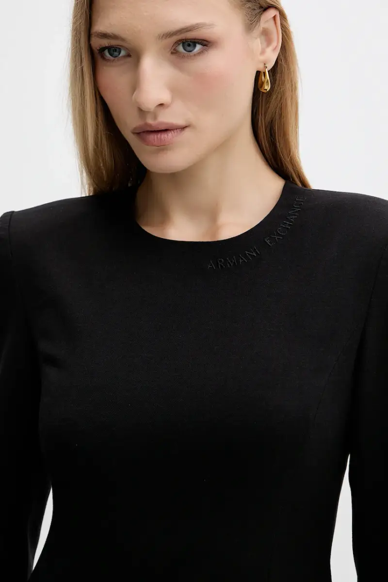 vestito con aggiunta di lana colore nero XW000661 AF16142 miniatura 4