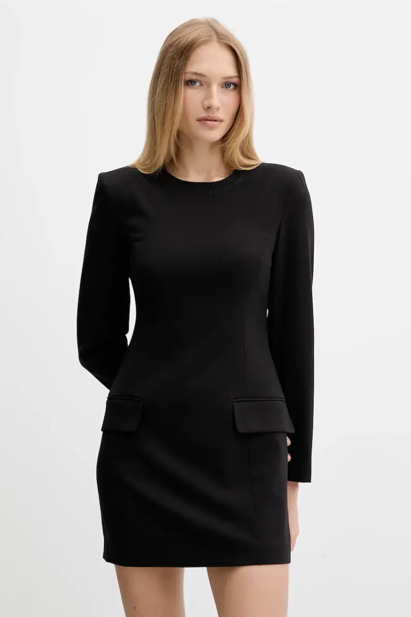 vestito con aggiunta di lana colore nero XW000661 AF16142