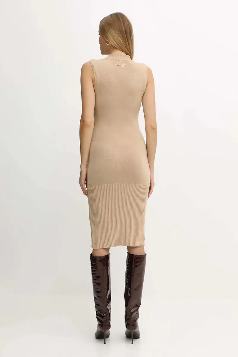 vestito con lana colore beige XW001308 AF13774 miniatura 3