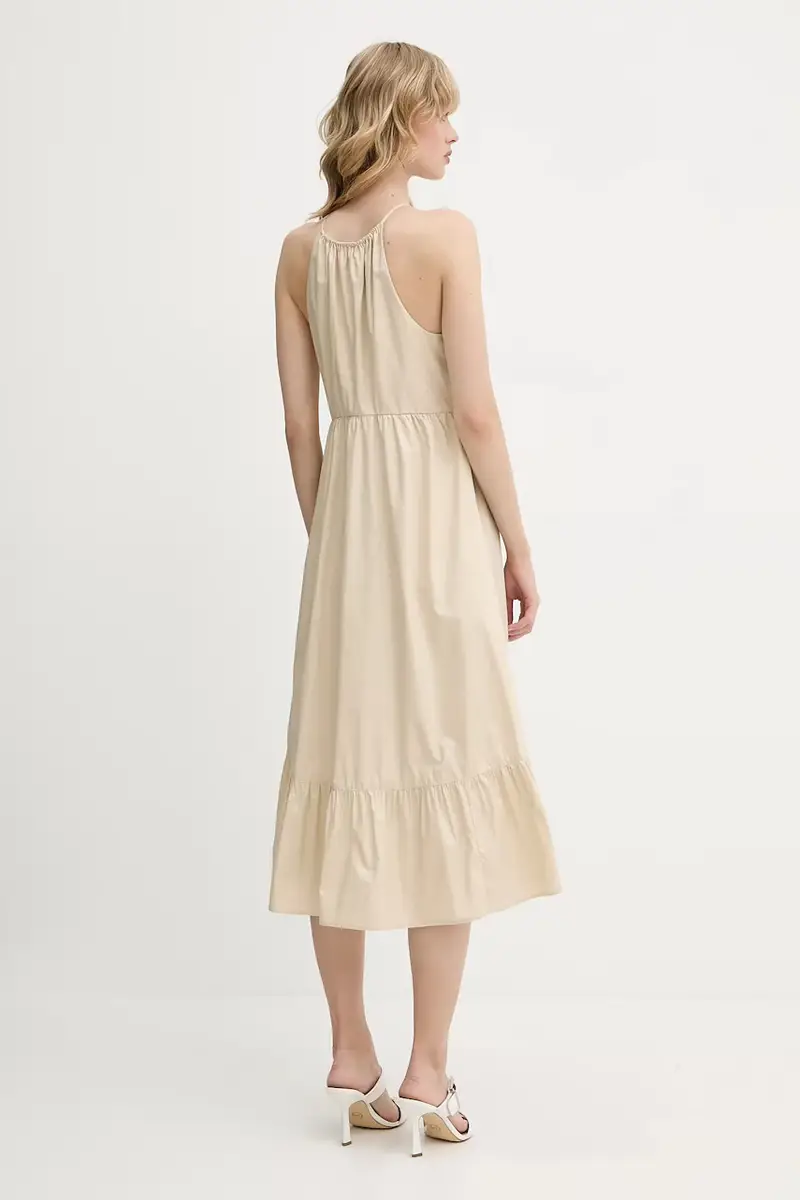 vestito in cotone colore beige XW000477 AF12812 miniatura 3