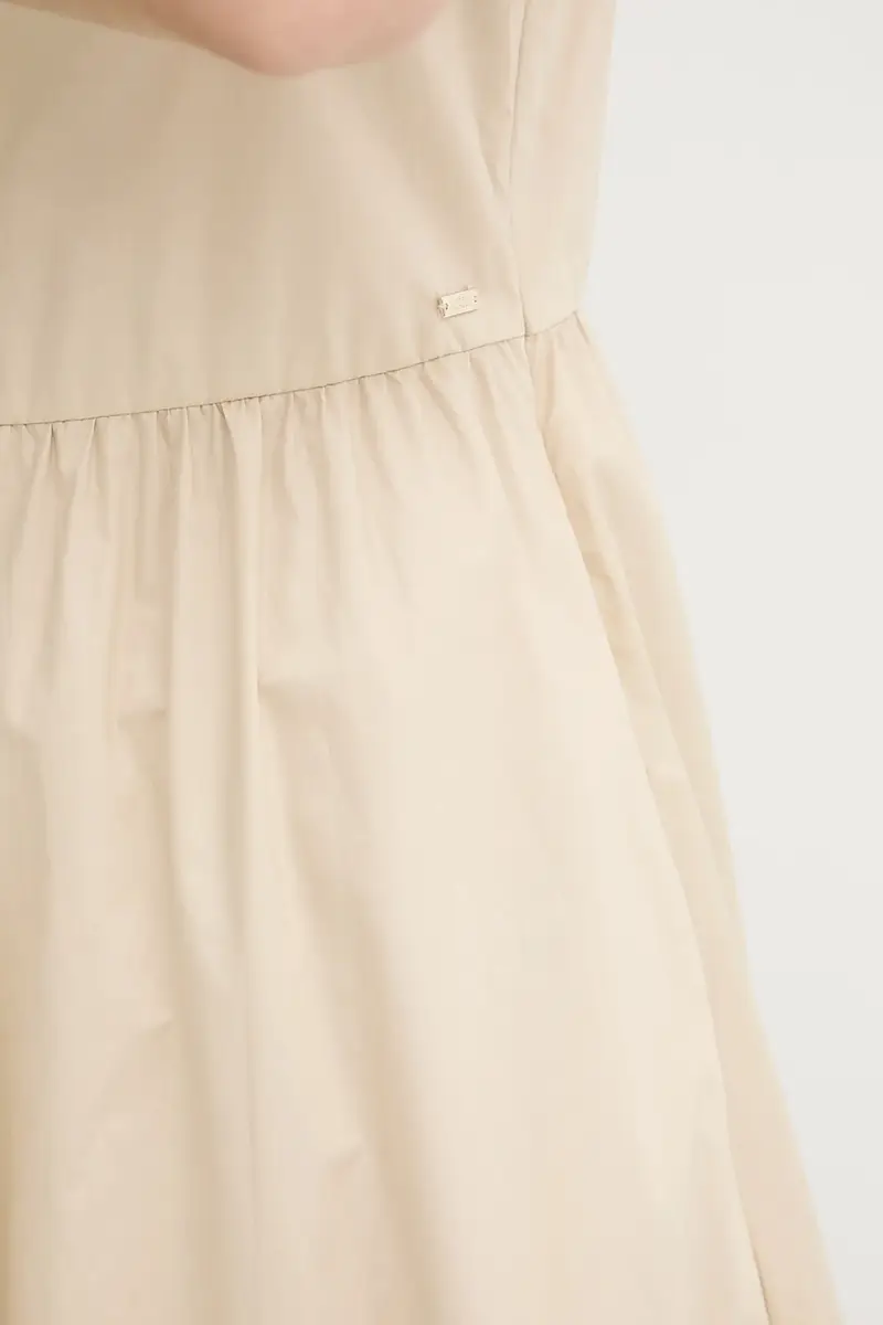 vestito in cotone colore beige XW000477 AF12812 miniatura 5