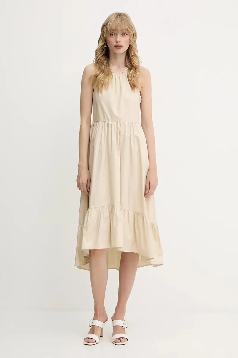 vestito in cotone colore beige XW000477 AF12812