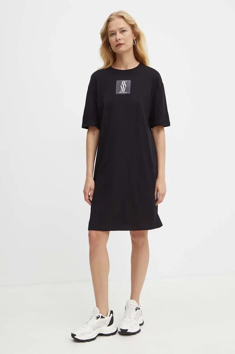 vestito in cotone colore nero 6DYA79 YJ3RZ miniatura 2