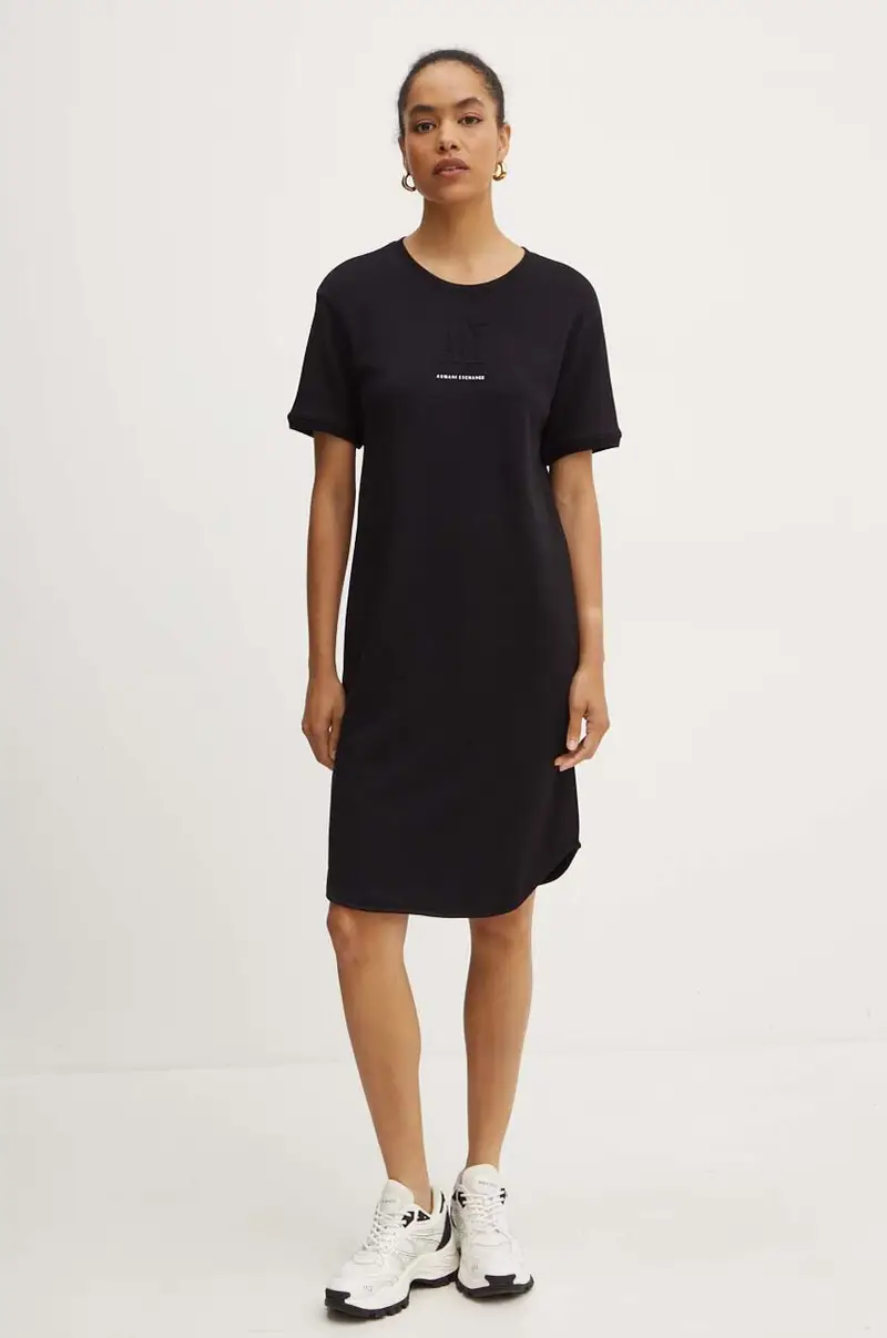 vestito in cotone colore nero 8NYAGY YJ68Z miniatura 2