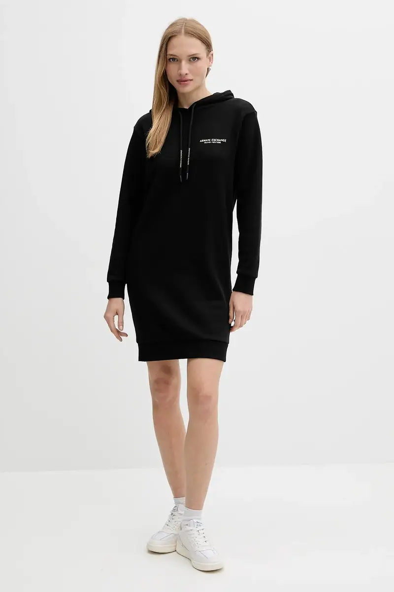 vestito in cotone colore nero XW001453 AF10830 miniatura 2