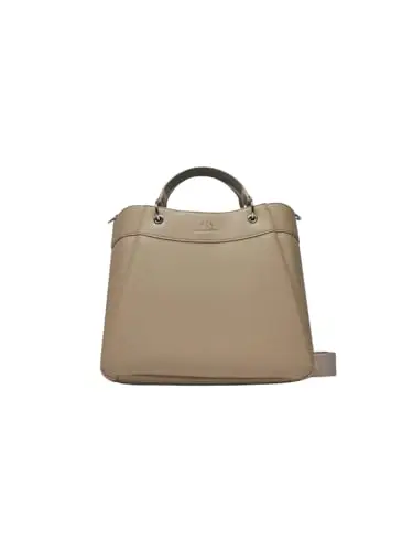 Armani Exchange Wave Large Tote With Webb Strap, Shopping L Donna, Beige (Off Road), Taglia unica