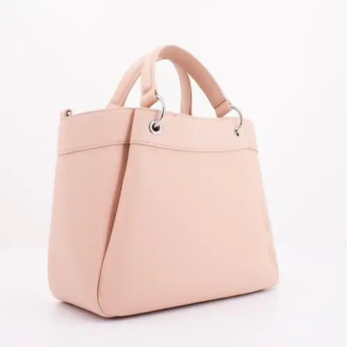 Armani Exchange Wave Medium Tote with Webb Strap Shopping M, alba, taglia unica miniatura 3