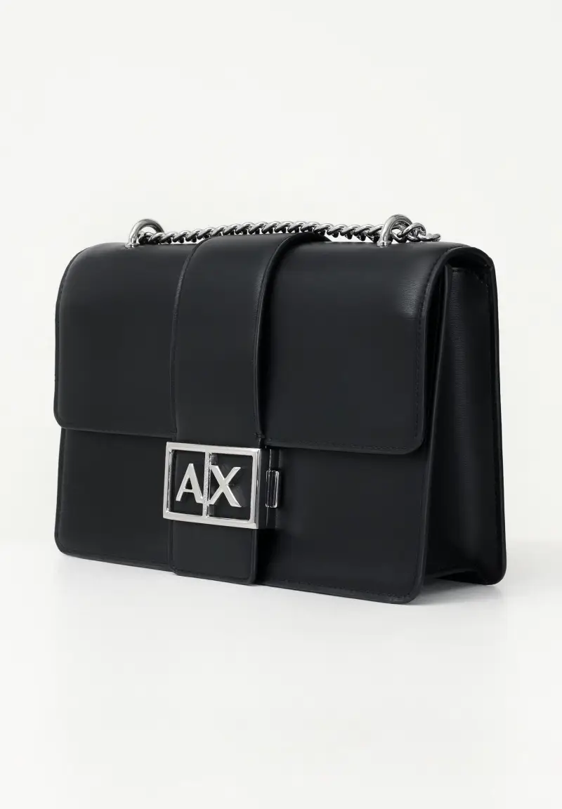 Armani Exchange Borsa nera in pelle miniatura 2
