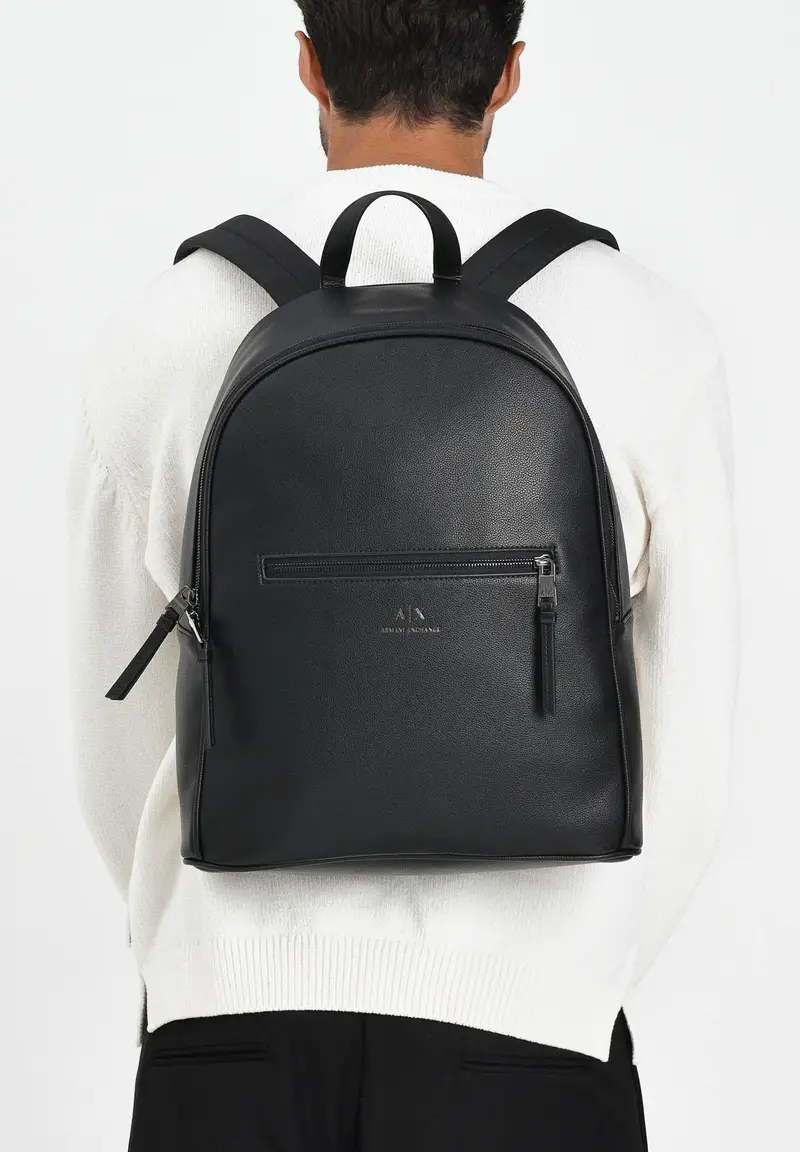 ARMANI EXCHANGE Zaino nero da uomo con logo miniatura 3