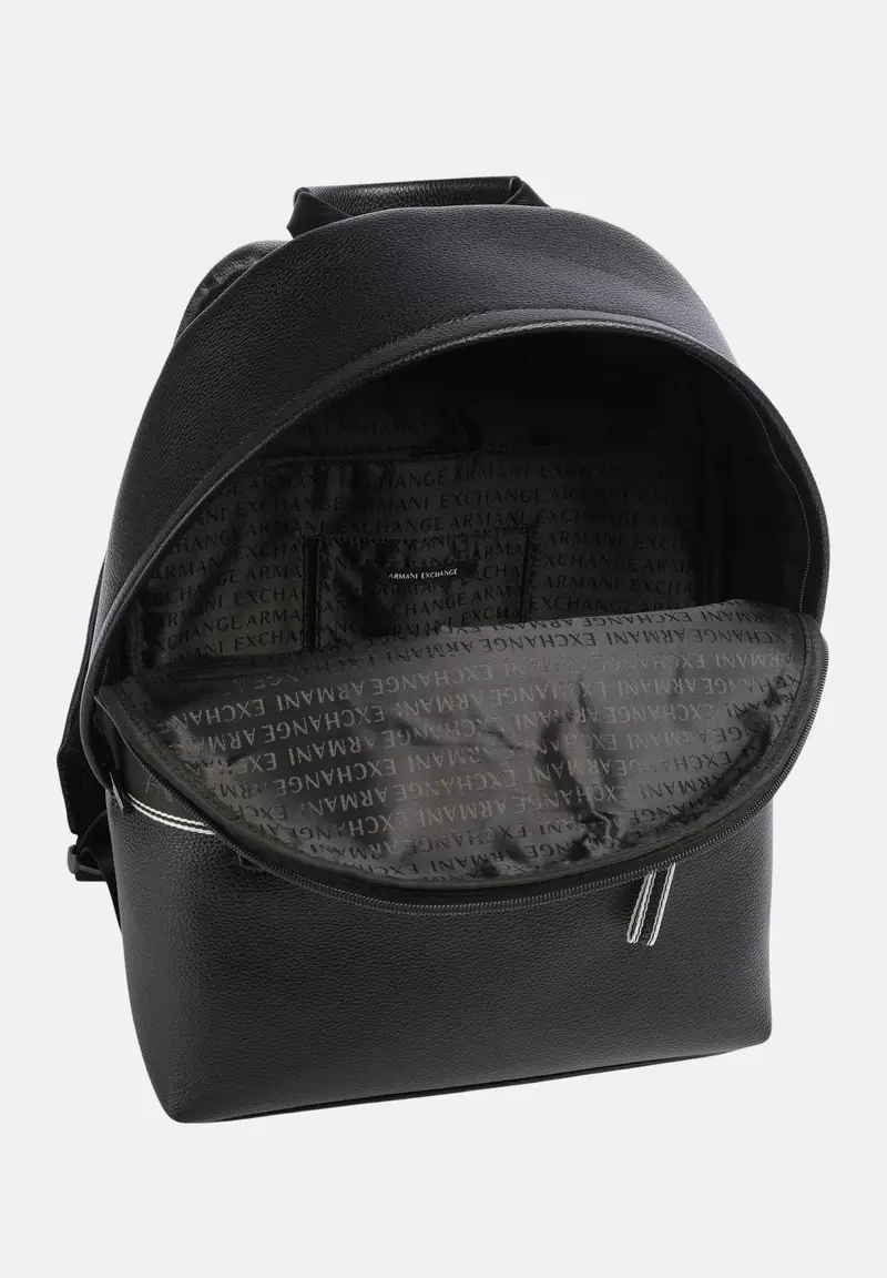 Zaino nero da uomo con logo miniatura 3