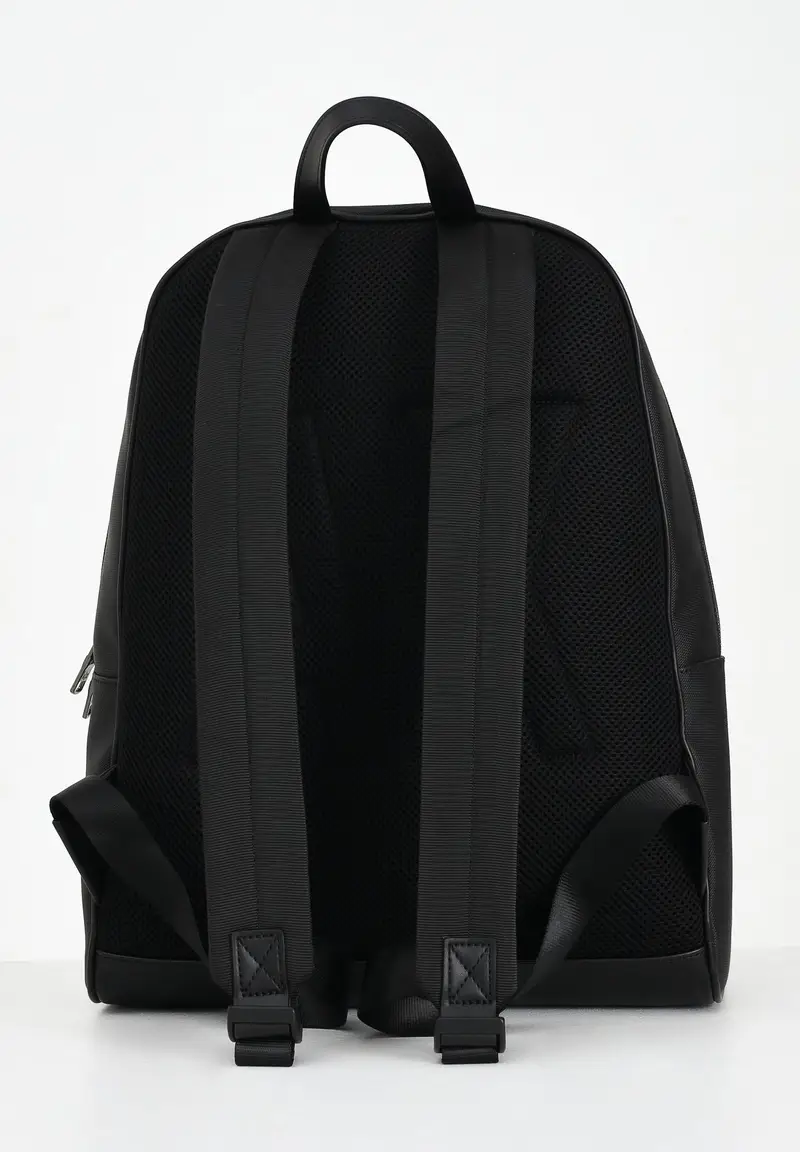 ARMANI EXCHNGE Zaino nero da uomo con motivo color block e logo miniatura 2