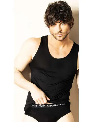 Canottiera spalla larga in fresca fibra di bamboo Armata di Mare GT2257