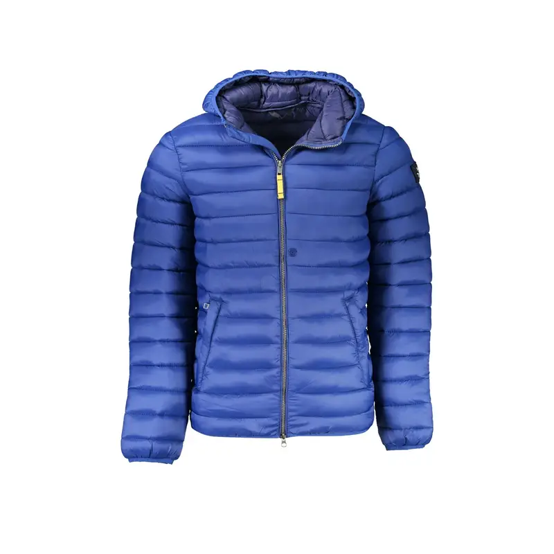 Giubbotto Uomo Blu con Cappuccio e Logo