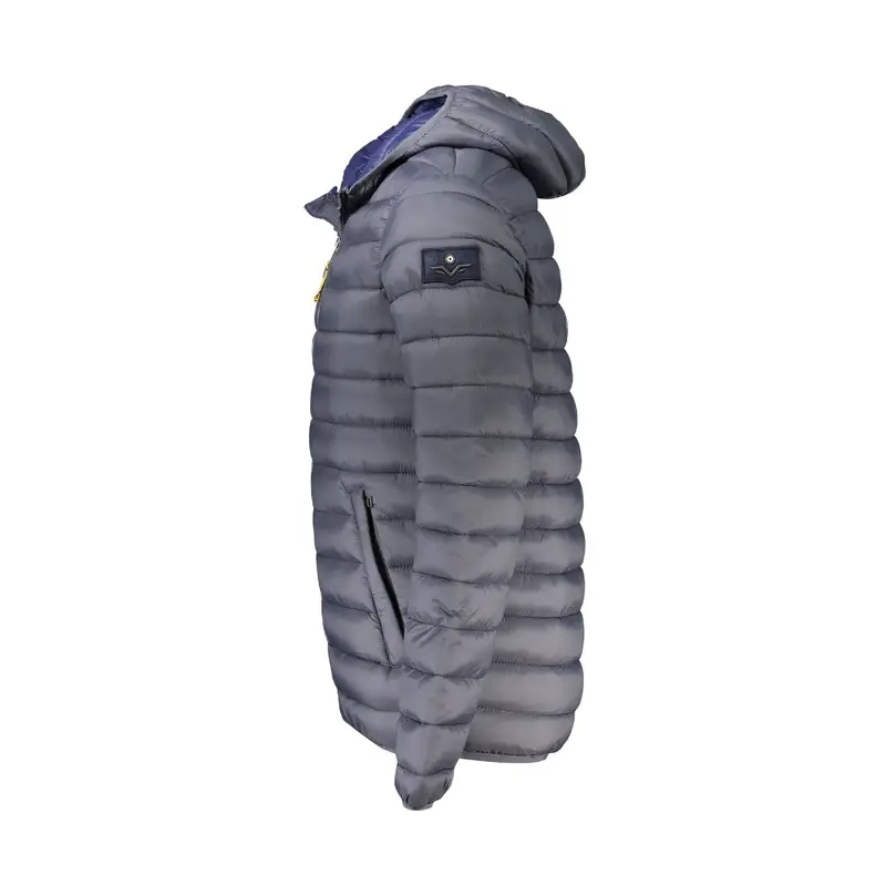 Giubbotto Uomo Grigio con Cappuccio e Logo miniatura 3