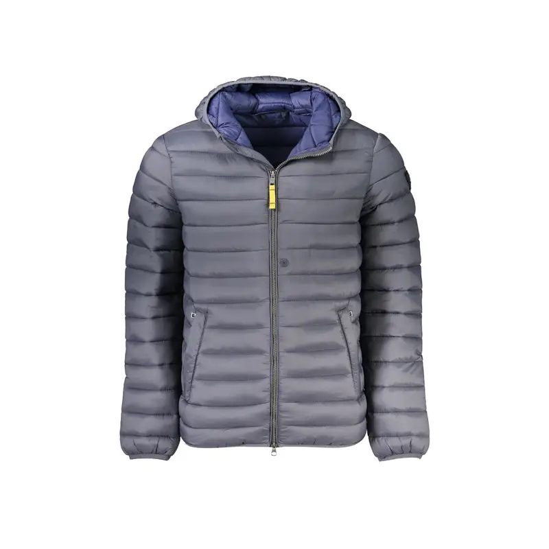 Giubbotto Uomo Grigio con Cappuccio e Logo