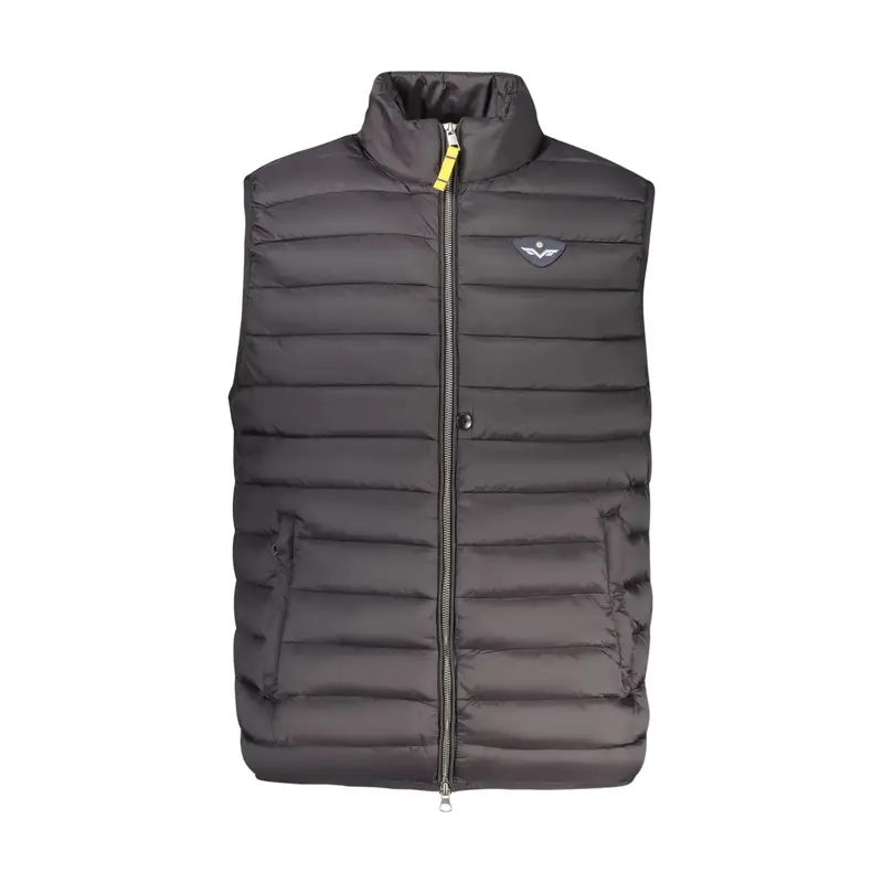 Smanicato Uomo Nero con Zip e Logo