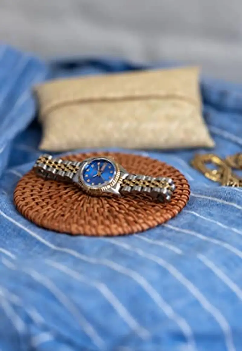 Armitron Orologio da polso da Donna, 75/2475, impreziosito da veri cristalli, funzione datario, Bicolore/Blu miniatura 3