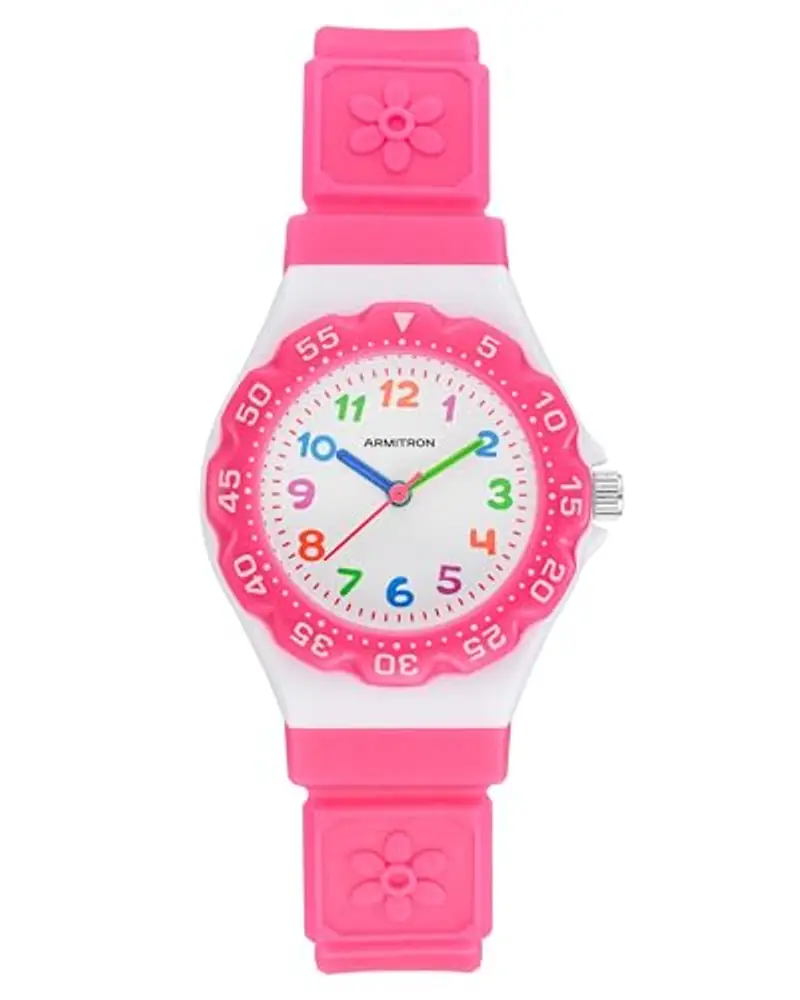 Armitron - Orologio sportivo da polso per bambini, con cinturino in resina, facile da leggere, 27/1007, Rosa