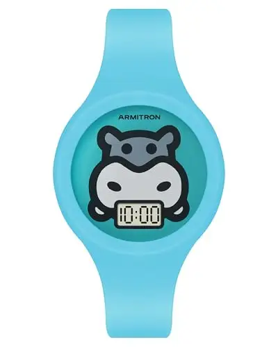 Armitron - Orologio sportivo digitale da polso per bambini, quadrante con motivo animale, 47/1000, Blu