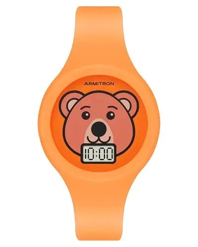 Armitron - Orologio sportivo digitale da polso per bambini, quadrante con motivo animale, 47/1002, Arancia