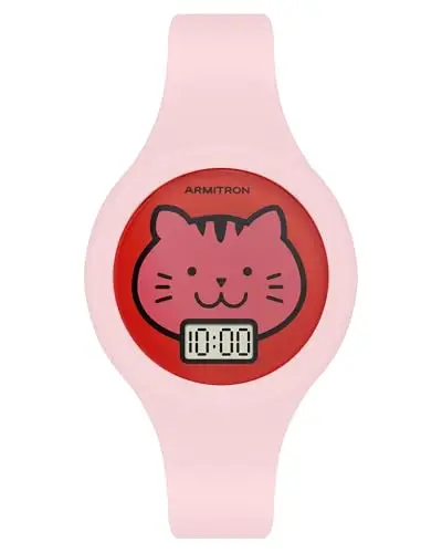 Armitron - Orologio sportivo digitale da polso per bambini, quadrante con motivo animale, 47/1003, Rosa