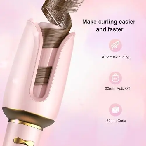 Arricciacapelli Automatico - Ferro Arricciacapelli Automatico 4 Temperatura Regolabile 30 mm con Display LCD Hair miniatura 3