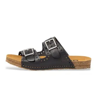 per donna 101271101003_001 Sandali in pelle 0127 Creta nero (37), Basso, Nessuno, Casual