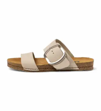 per donna 101751124003_017 Sandali in pelle 0175 Creta bianco grezzo (36), Basso, Fibbia, Casual