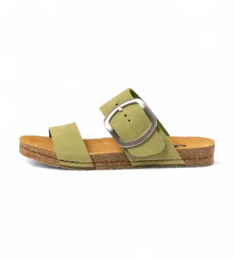 per donna 1017512G1003_0G3 Sandali in pelle 0175 verde Creta (38), Basso, Nessuno, Casual