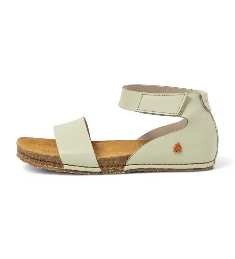 per donna. 103822IC0003_0G3 Sandali in pelle 0382 Creta verde (37), Basso, Velcro, Casual