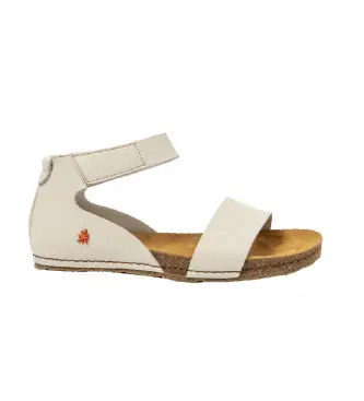 per donna 103822ZZ0003_020 Sandali in pelle 0382 Creta beige (36), Basso, Velcro, Casual