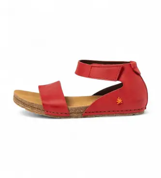 per donna 103823080003_008 Sandali in pelle 0382 rosso Creta (36), Basso, Velcro, Casual