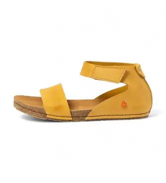 per donna 103823240003_024 Sandali in pelle 0382 giallo Creta (36), Basso, Velcro, Casual