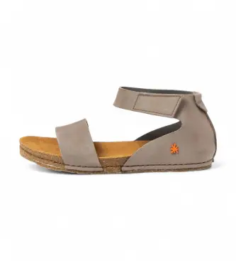per donna 103823EW0003_039 Sandali in pelle 0382 Creta grigio (36), Basso, Velcro, Casual