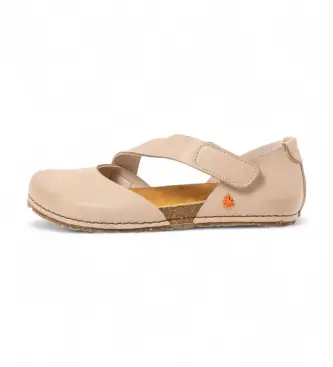 per donna 103843ZZ0003_020 Sandali in pelle 0384 Creta beige (36), Basso, Velcro, Casual