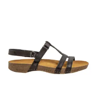 per donna 109464101003_001 Sandali in pelle 0946 I Breathe neri (36), Nero, Basso, Velcro, Casual Naturale