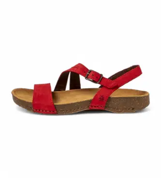 per donna 110453080003_008 Sandali in pelle 1045 I Breathe rosso (37), Basso, Fibbia, Casual