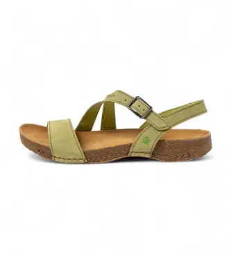 per donna 110454G10003_0G3 Sandali in pelle 1045 I Breathe verde (37), Basso, Fibbia, Casual