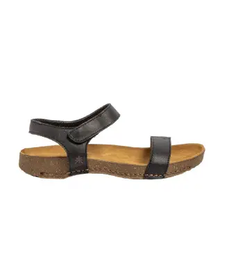 per donna 111192101003_001 Sandali in pelle 1119 I Breathe neri (36), Nero, Basso, Velcro, Casual Naturale
